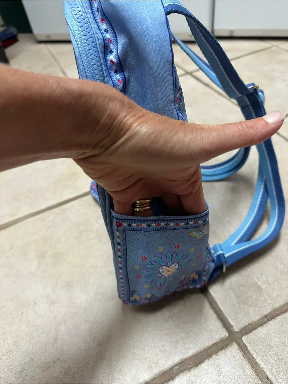 Brighton Blue Floral Paisley Bandana Backpack